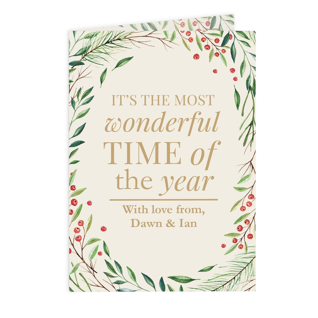Personalised ‘Wonderful Time Of The Year’ Christmas Card
