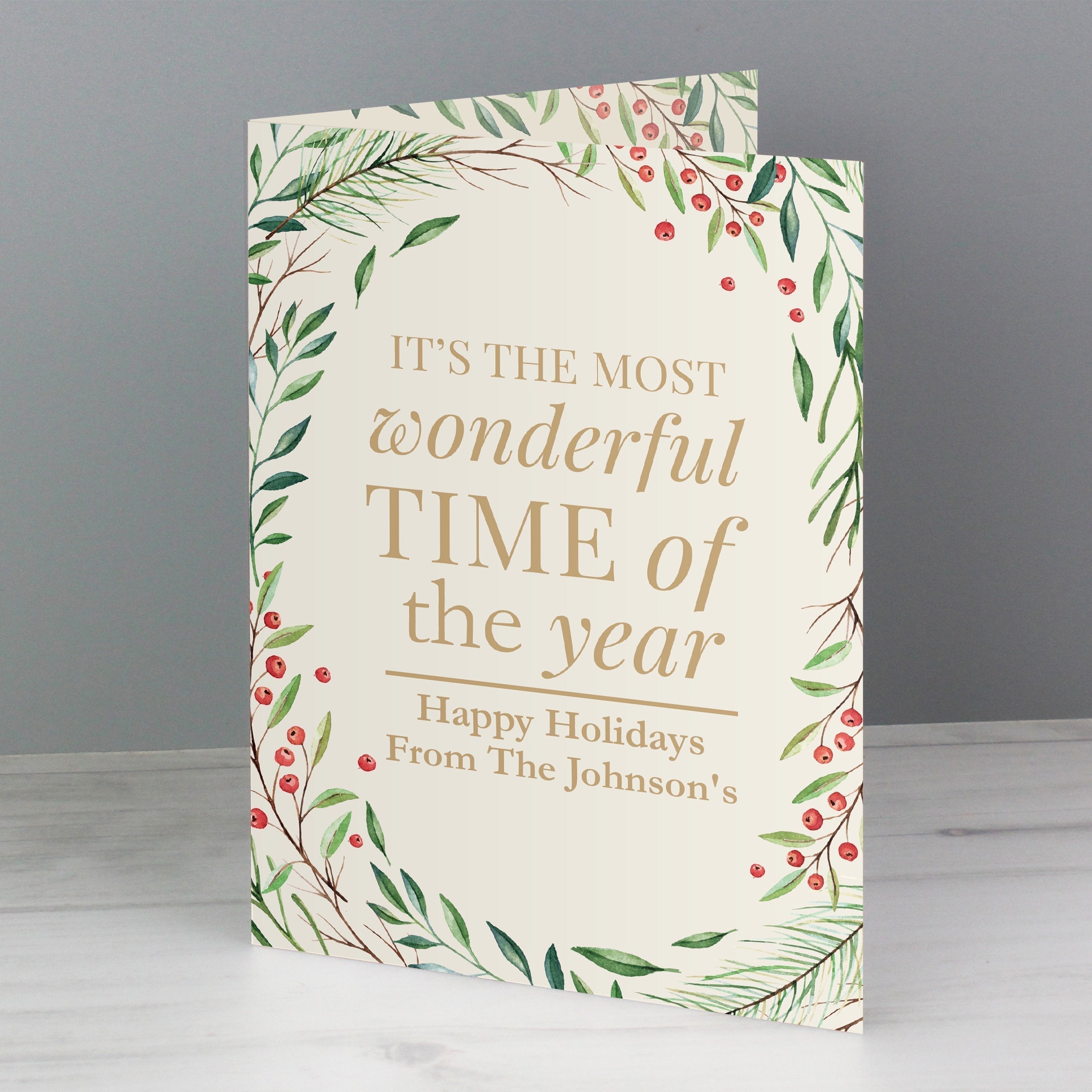 Personalised ‘Wonderful Time Of The Year’ Christmas Card