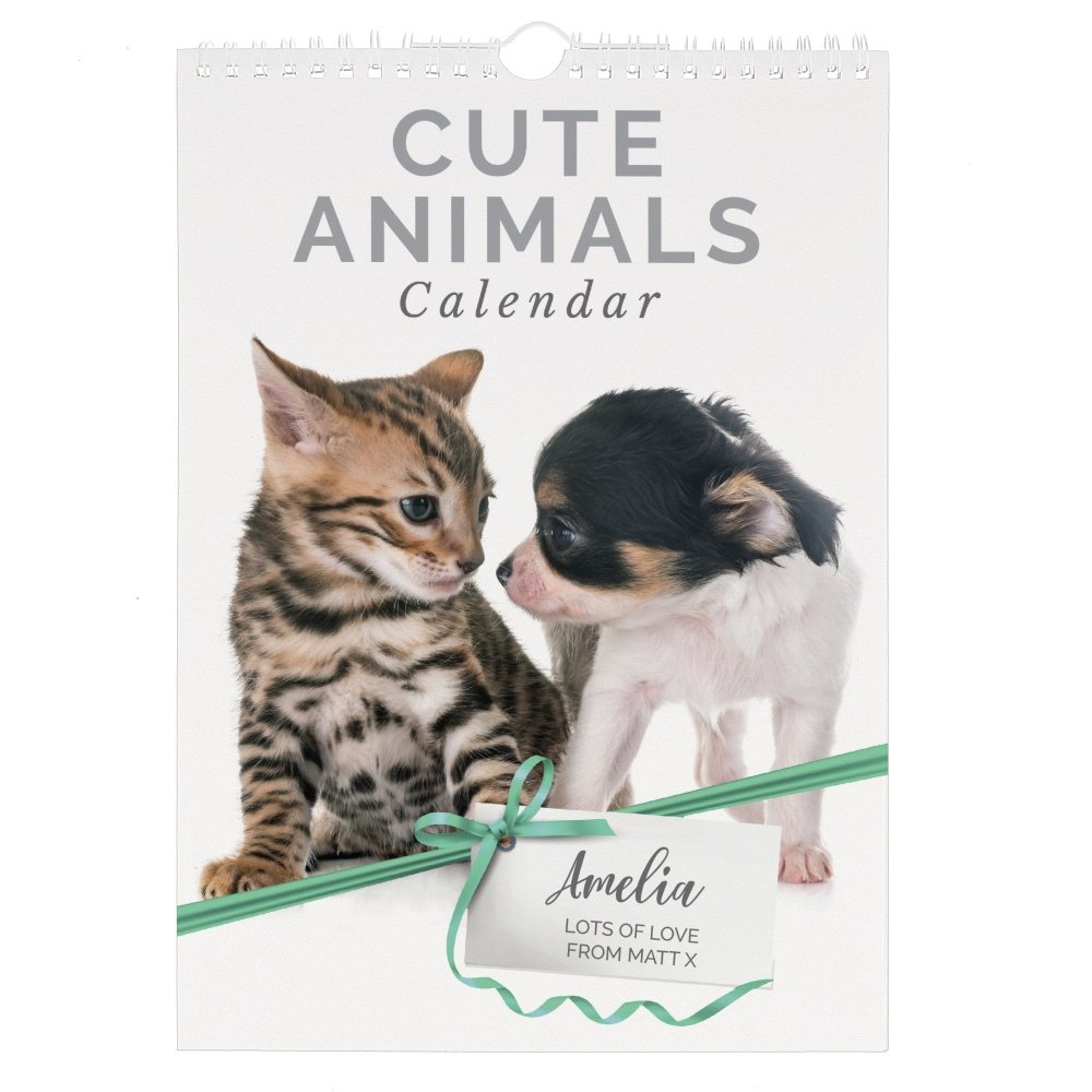 Personalised A4 Cute Animals 2026 Calendar