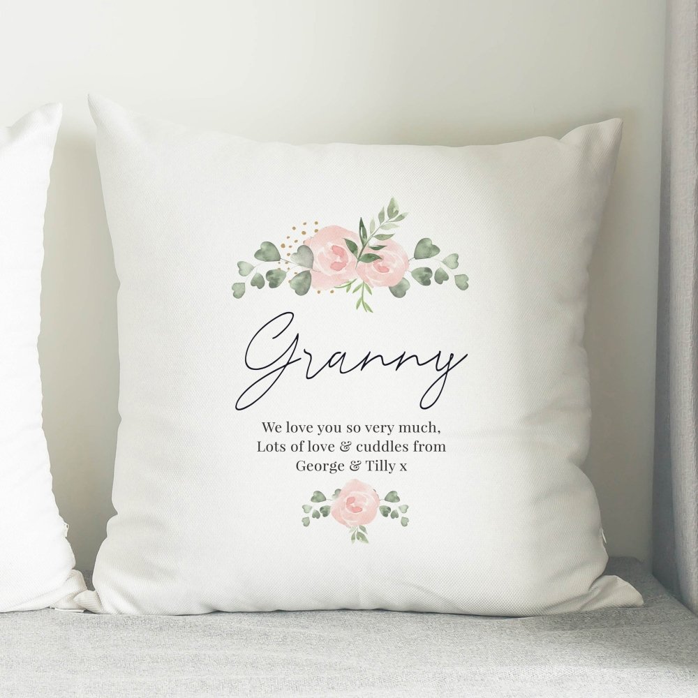 Personalised Abstract Rose Cream Cushion Cover