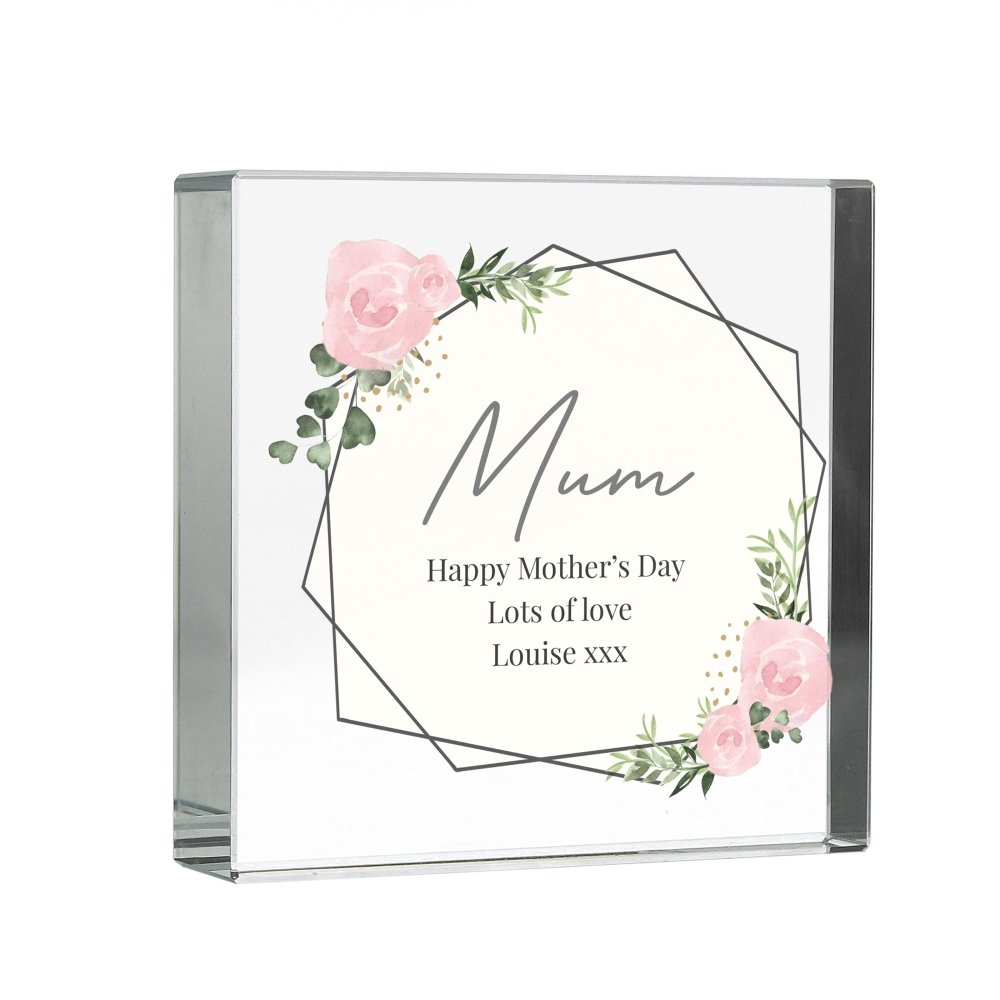 Personalised Abstract Rose Large Crystal Token
