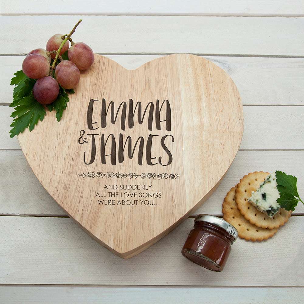 Personalised All About You Heart Cheese Board