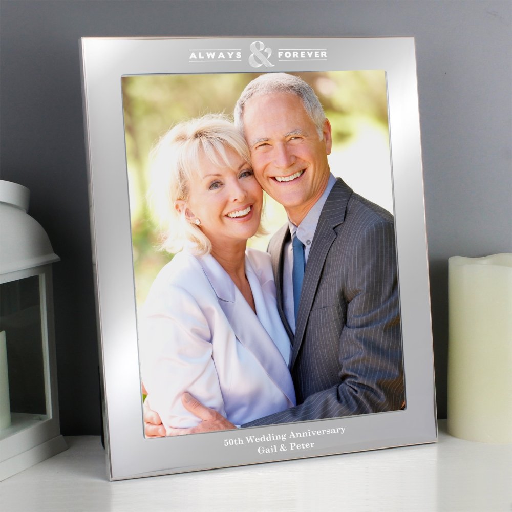 Personalised Always & Forever 8x10 Inch Silver Photo Frame