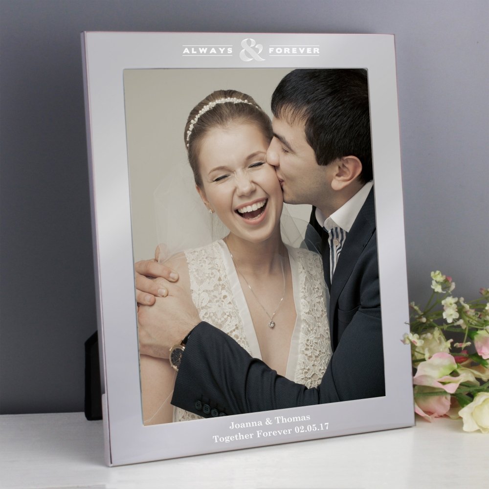 Personalised Always & Forever 8x10 Inch Silver Photo Frame