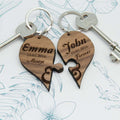 Personalised Always & Forever Couples' Jigsaw Keyrings