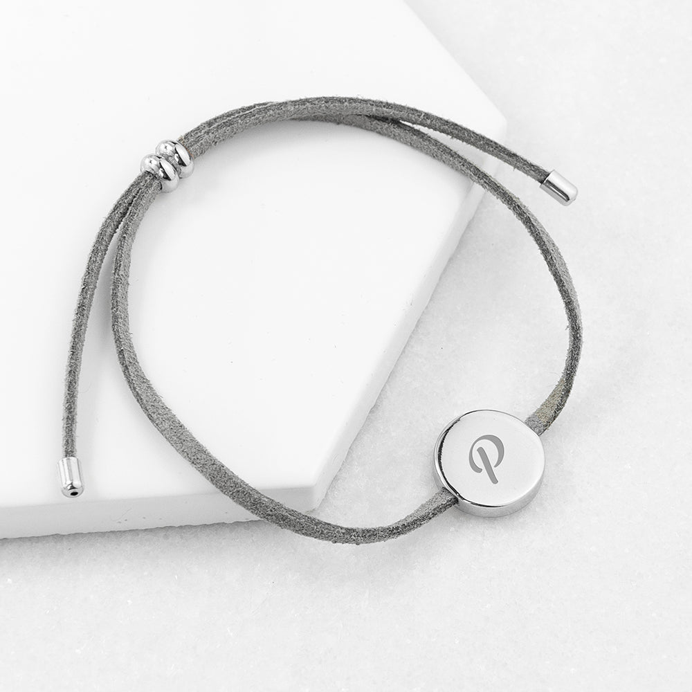 Personalised Personalised Always with You Initial Grey Bracelet