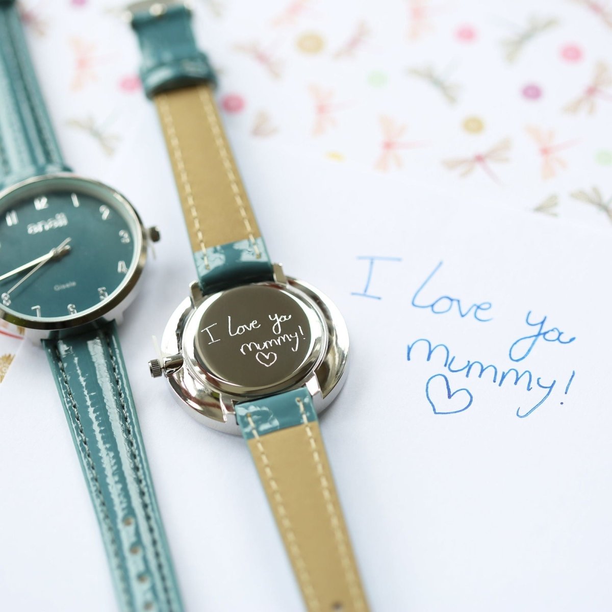 Personalised Womens Anaii Watch Handwriting Engraved In Jupiter Teal