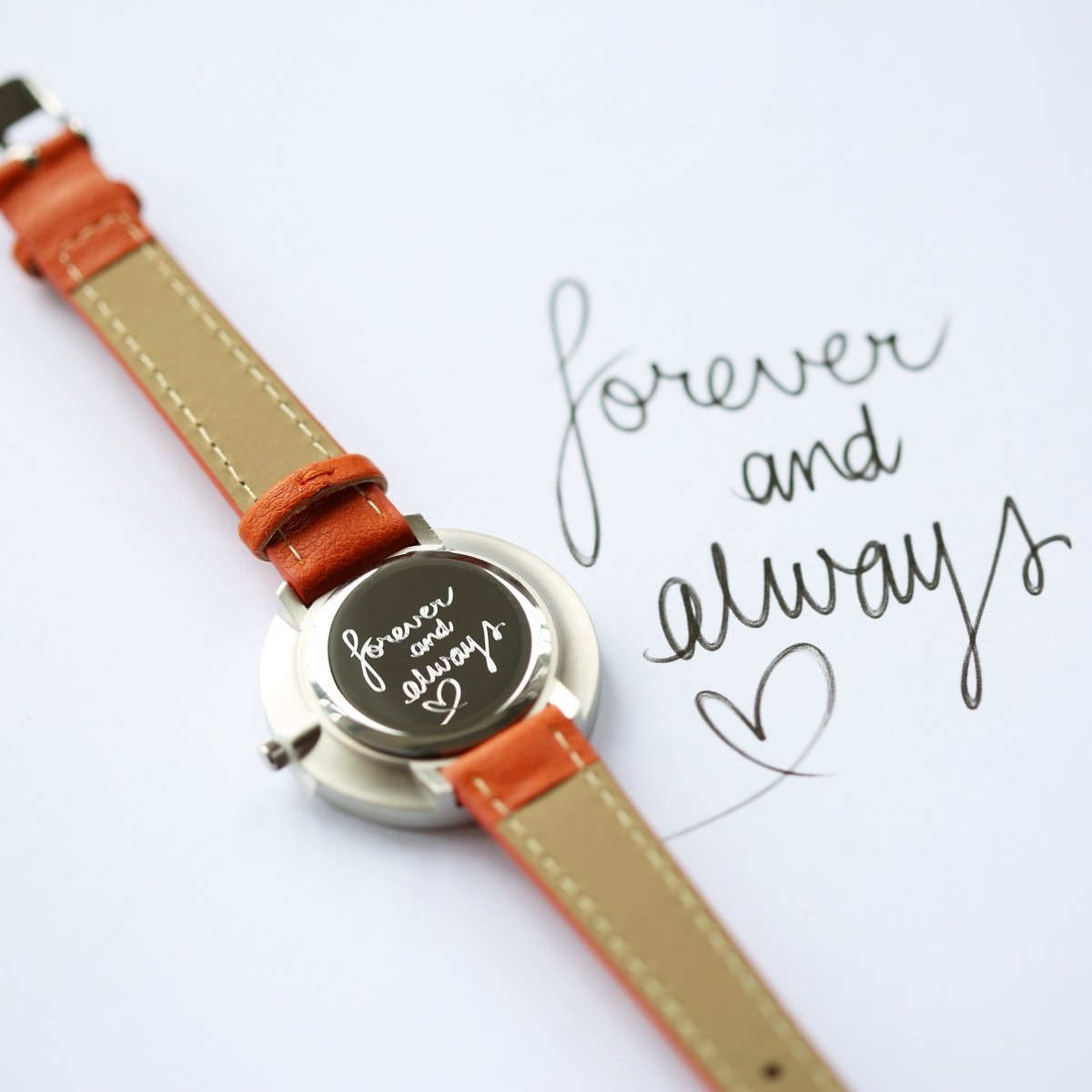 Personalised Anaii Watch Handwriting Engraving Blush Red