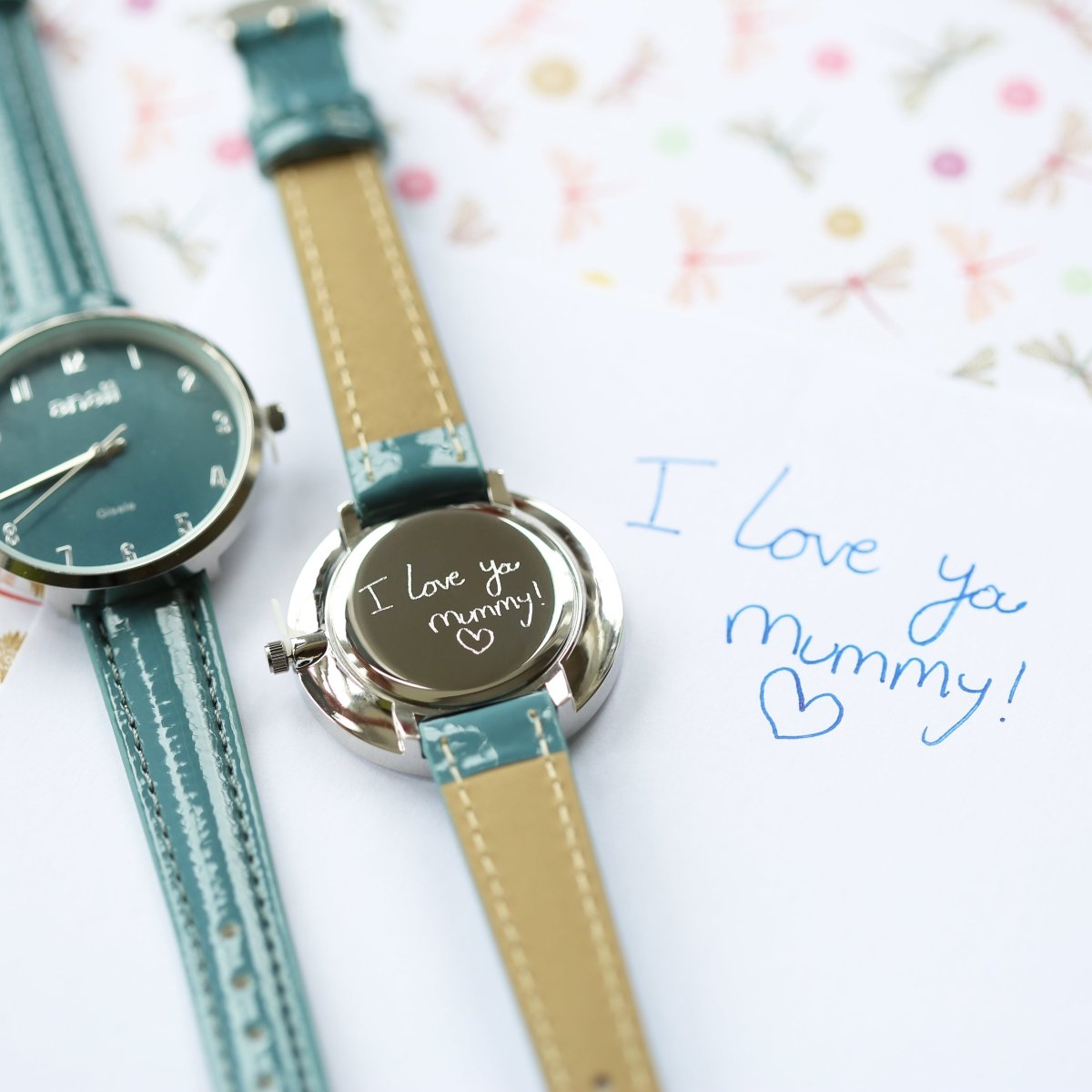 Personalised Anaii Watch Handwriting Engraving Jupiter Teal