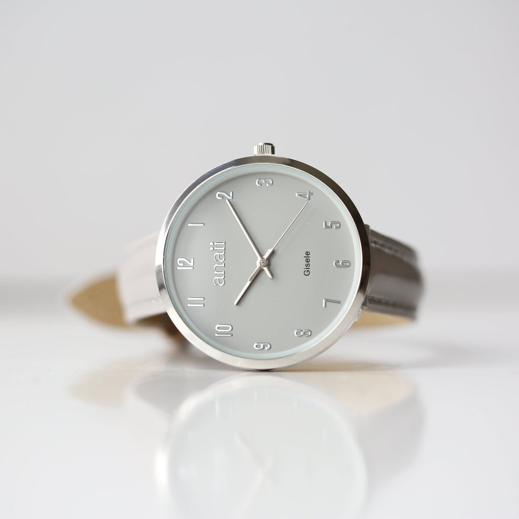 Personalised Anaii Watch In Flint Grey