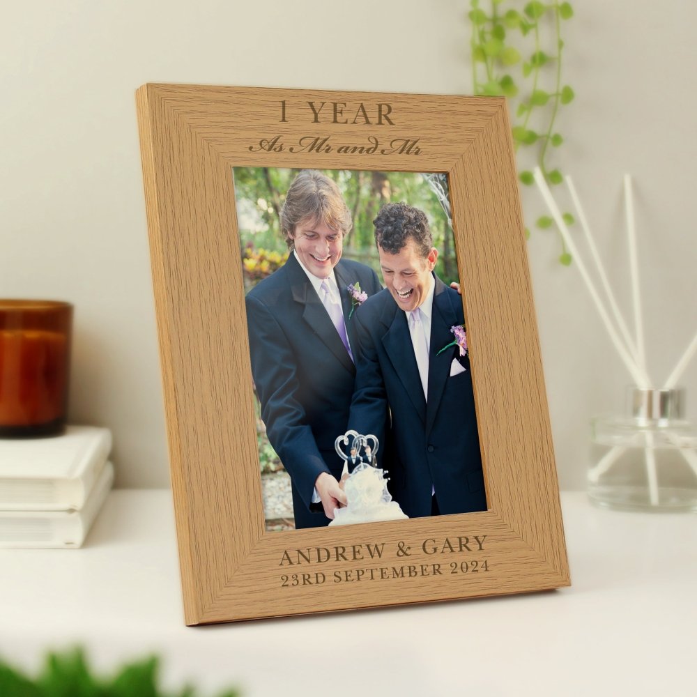 Personalised Anniversary 5x7 Inch Wooden Photo Frame
