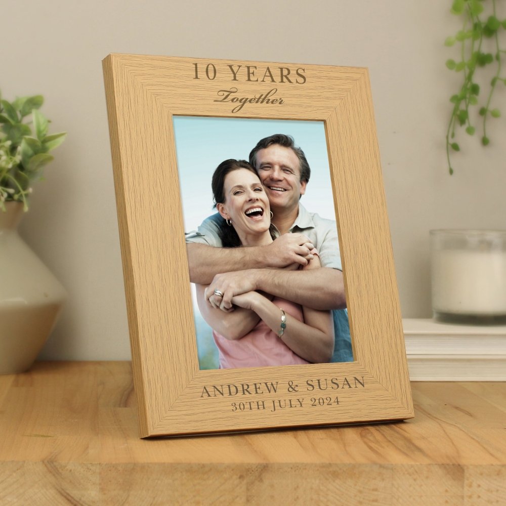 Personalised Anniversary 5x7 Inch Wooden Photo Frame
