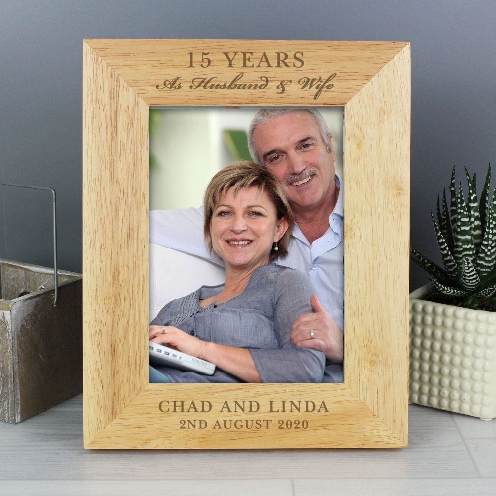 Personalised Anniversary 5x7 Inch Wooden Photo Frame