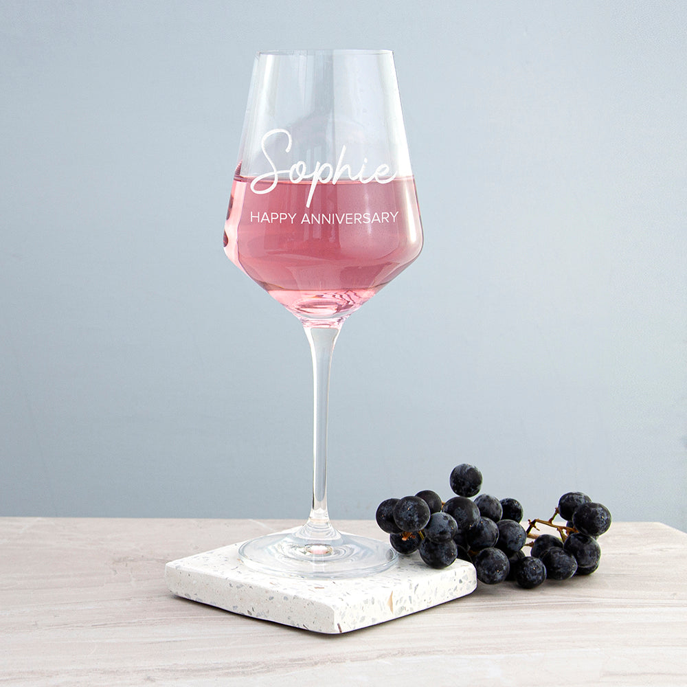 Personalised Personalised Anniversary Wine Glass
