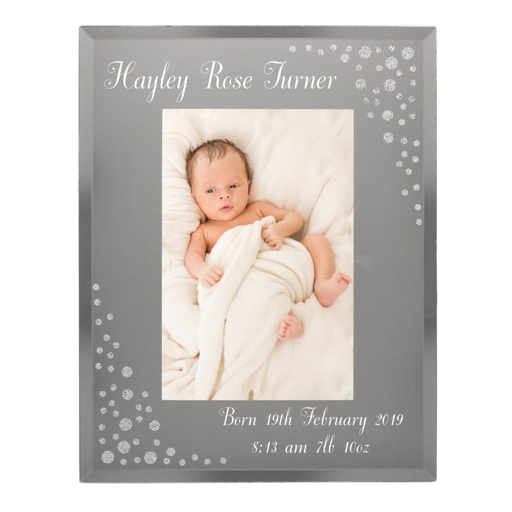 Personalised Any Message 4x6 Inch Diamante Glass Photo Frame