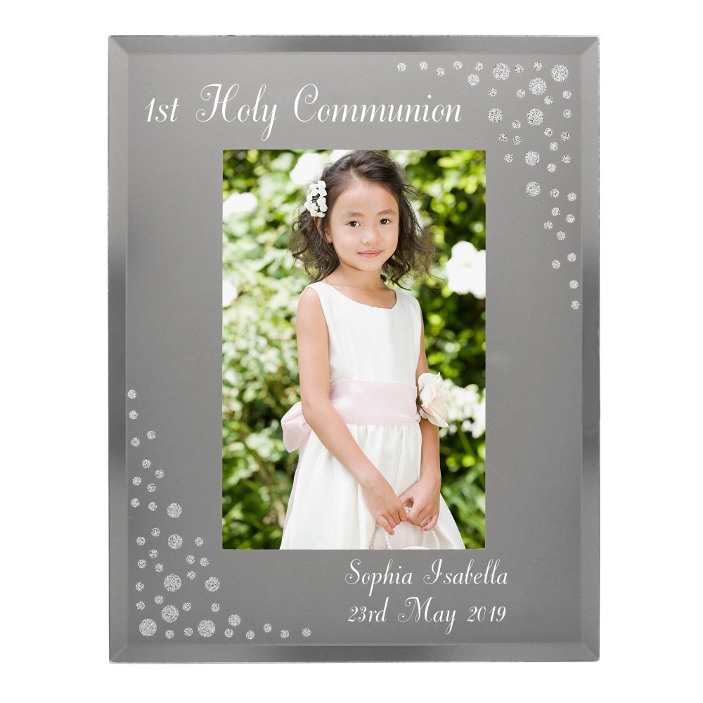 Personalised Any Message 4x6 Inch Diamante Glass Photo Frame