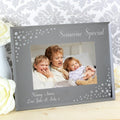 Personalised Any Message 6x4 Inch Landscape Diamante Glass Photo Frame