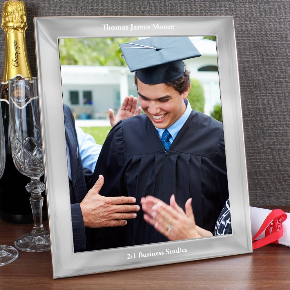 Personalised Any Message 8x10 Inch Silver Photo Frame
