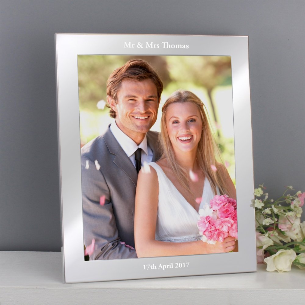 Personalised Any Message 8x10 Inch Silver Photo Frame