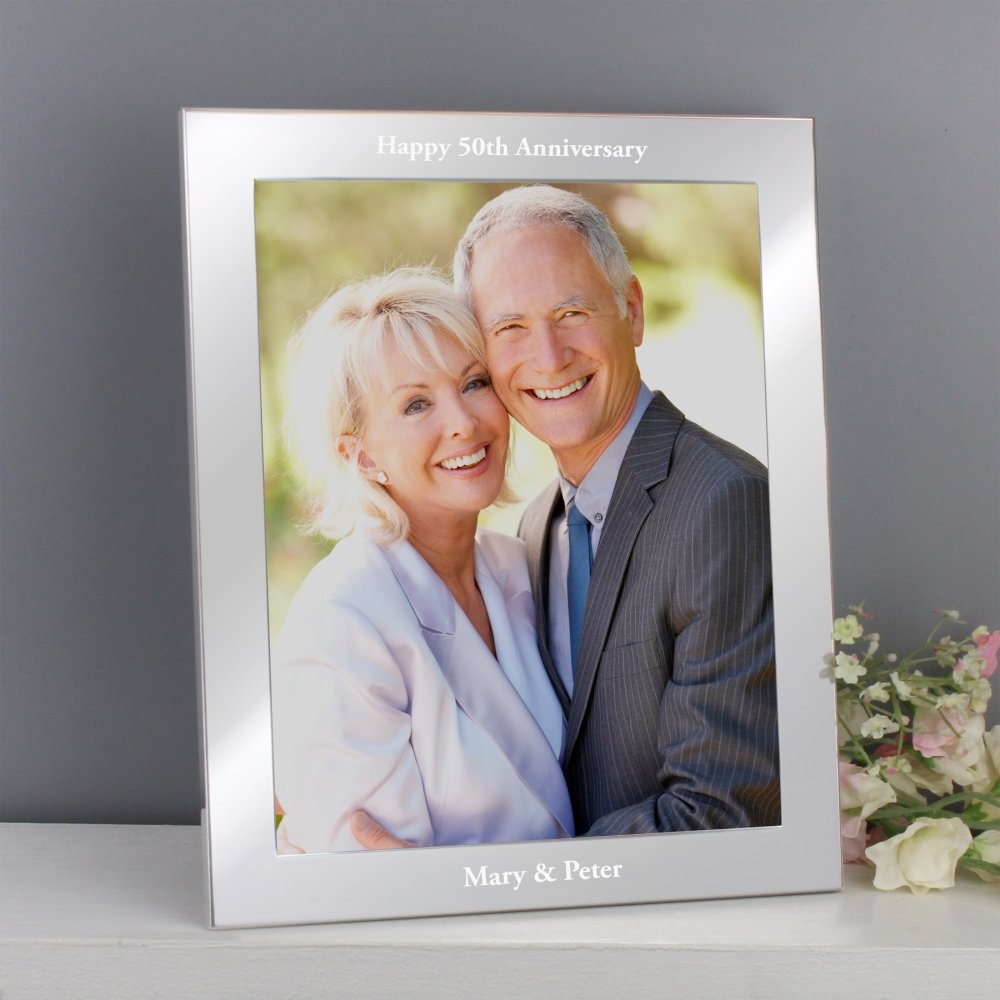 Personalised Any Message 8x10 Inch Silver Photo Frame