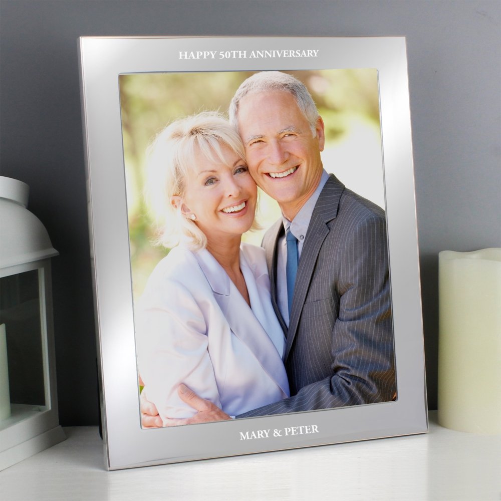 Personalised Any Message 8x10 Inch Silver Photo Frame