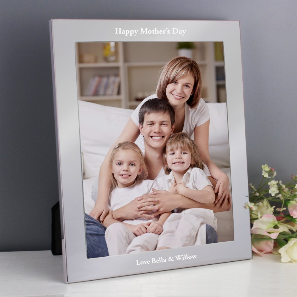 Personalised Any Message 8x10 Inch Silver Photo Frame