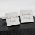 Personalised Any Message Square Cufflinks - 2 Lines