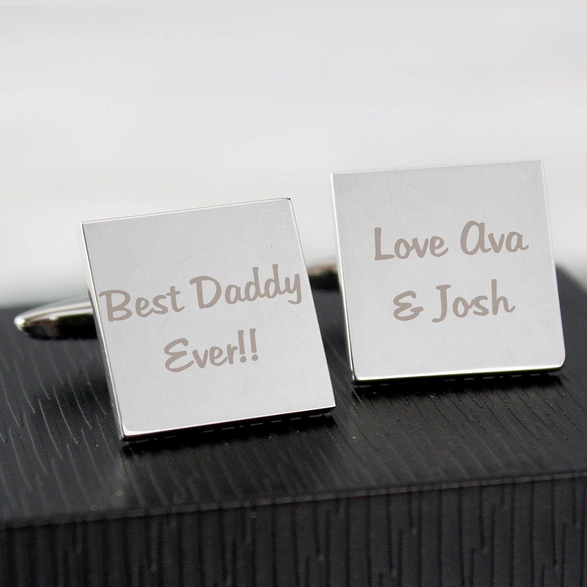 Personalised Any Message Square Cufflinks - 2 Lines