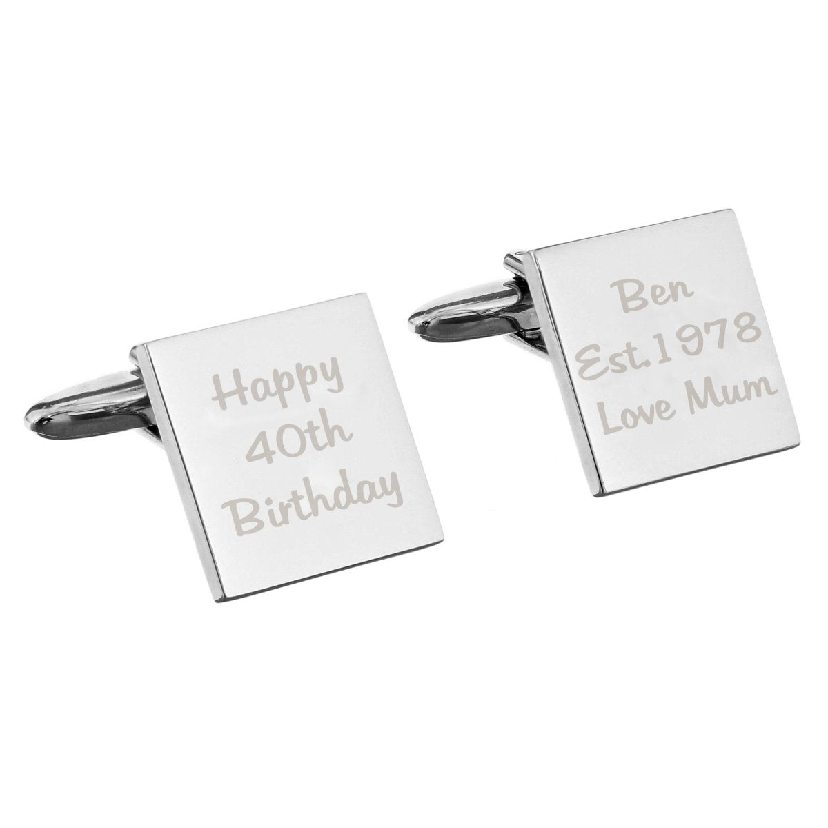 Personalised Any Message Square Cufflinks - 3 Lines