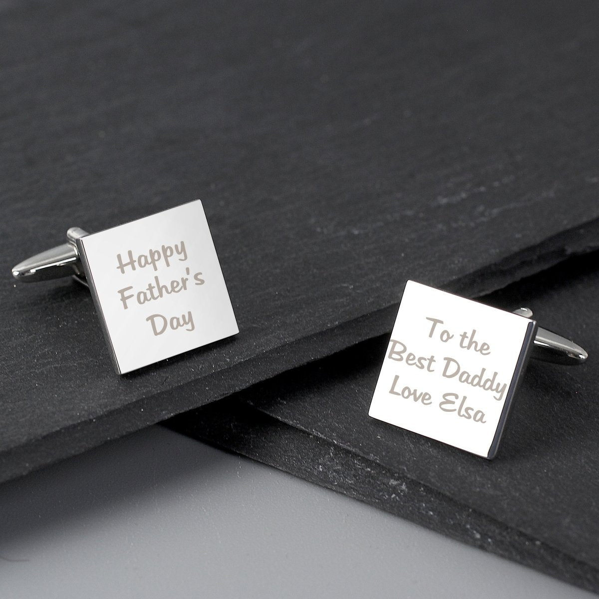 Personalised Any Message Square Cufflinks - 3 Lines