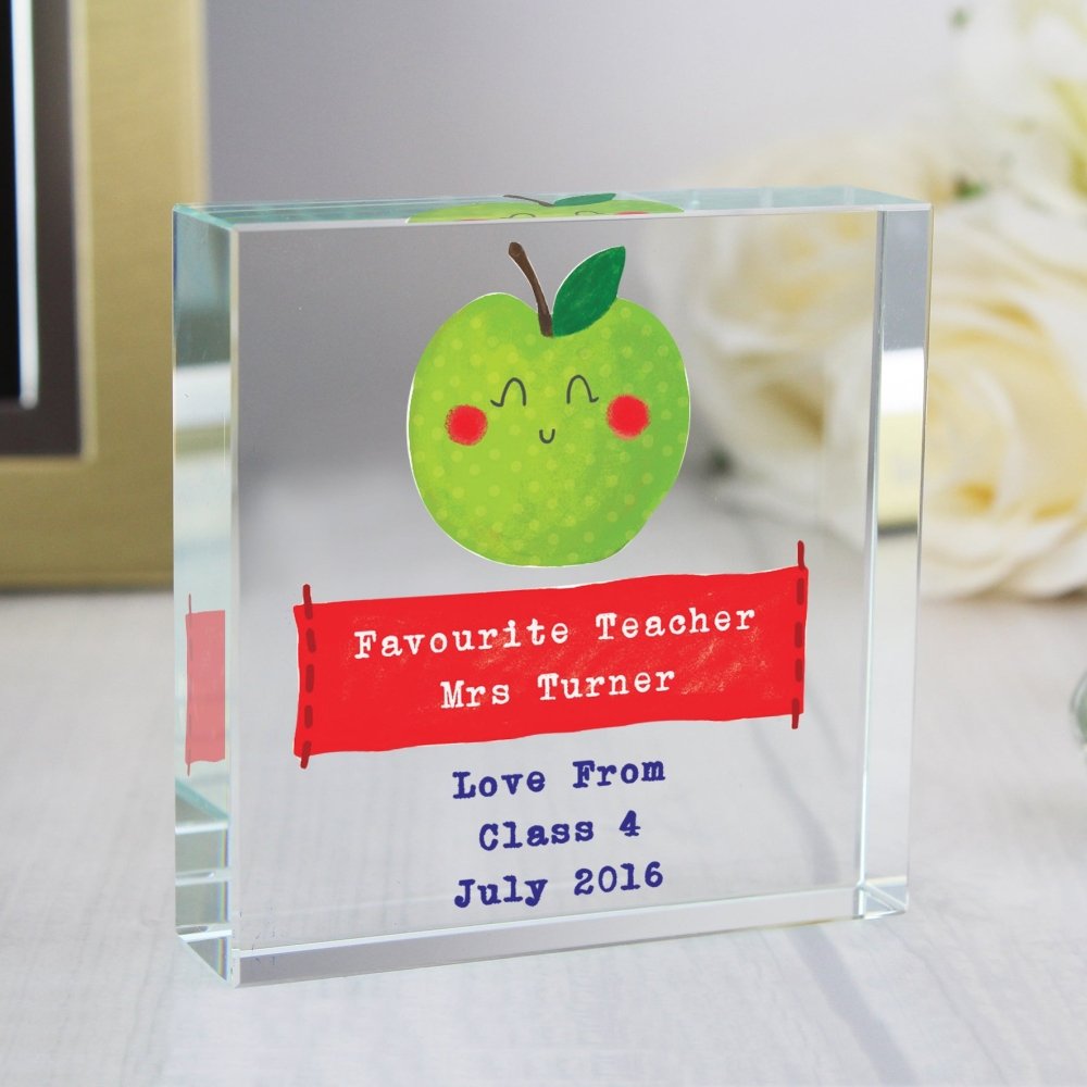 Personalised Apple For The Teacher Crystal Token