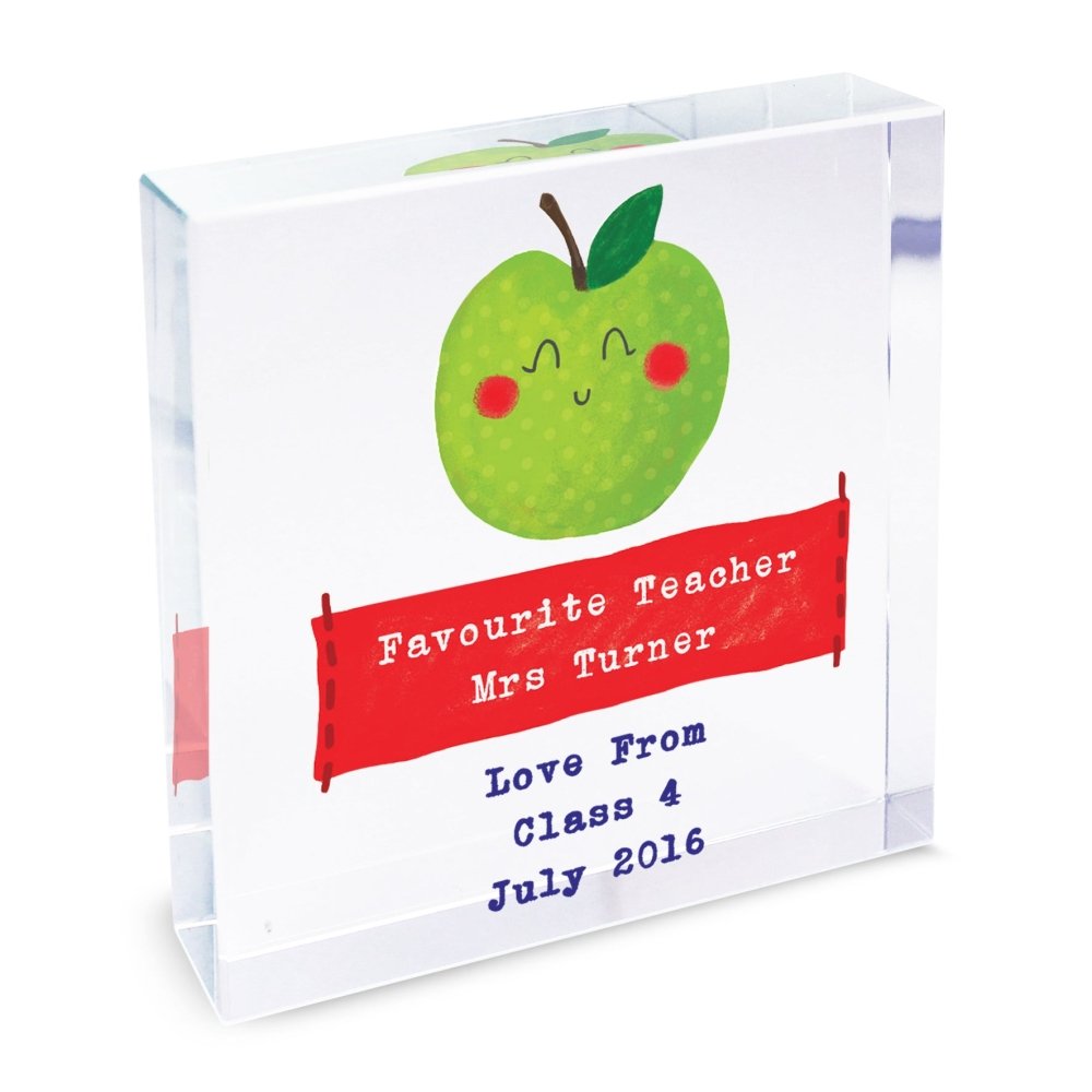 Personalised Apple For The Teacher Large Crystal Token