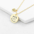Personalised Personalised Baby Feet Matte Heart & Disc Necklace