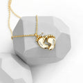 Personalised Personalised Baby Feet Plated Necklace