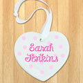 Personalised Personalised Baby Name Heart Keepsake in Pink