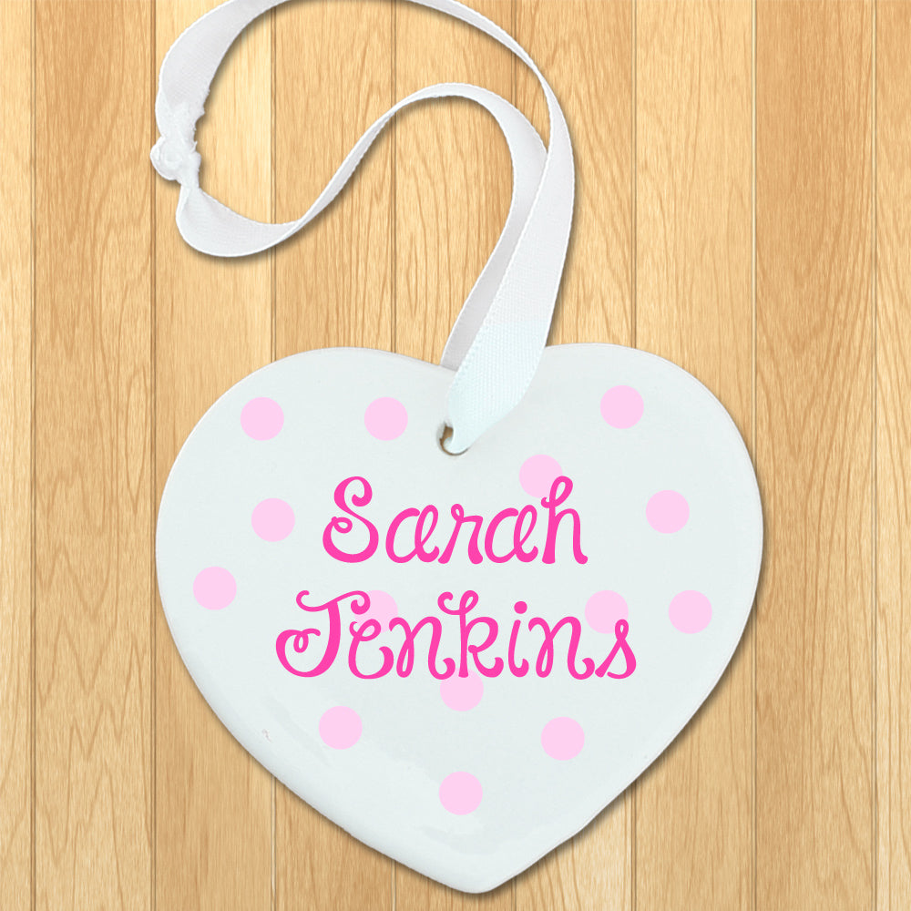 Personalised Personalised Baby Name Heart Keepsake in Pink