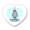 Personalised Personalised Baby Penguin Heart Decoration