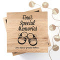 Personalised Baby Shoes Oak Photo Keepsake Box