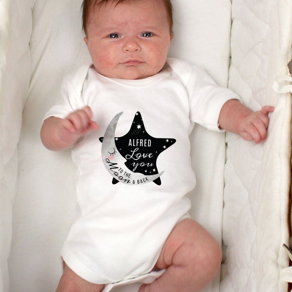 Personalised Baby To The Moon And Back 0-3 Months Baby Vest