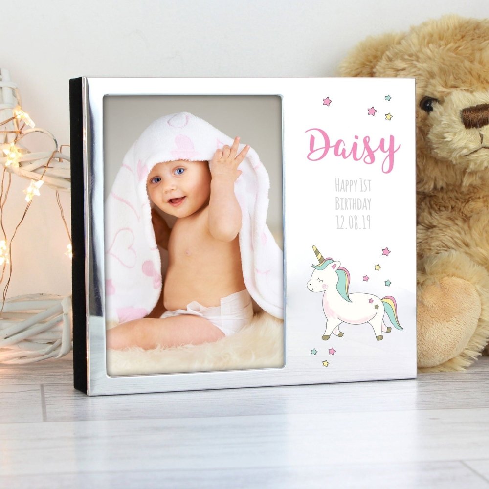 Personalised Baby Unicorn 6x4 Inch Photo Frame Album