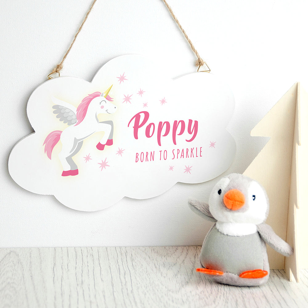 Personalised Personalised Baby Unicorn Cloud Wall Hanging