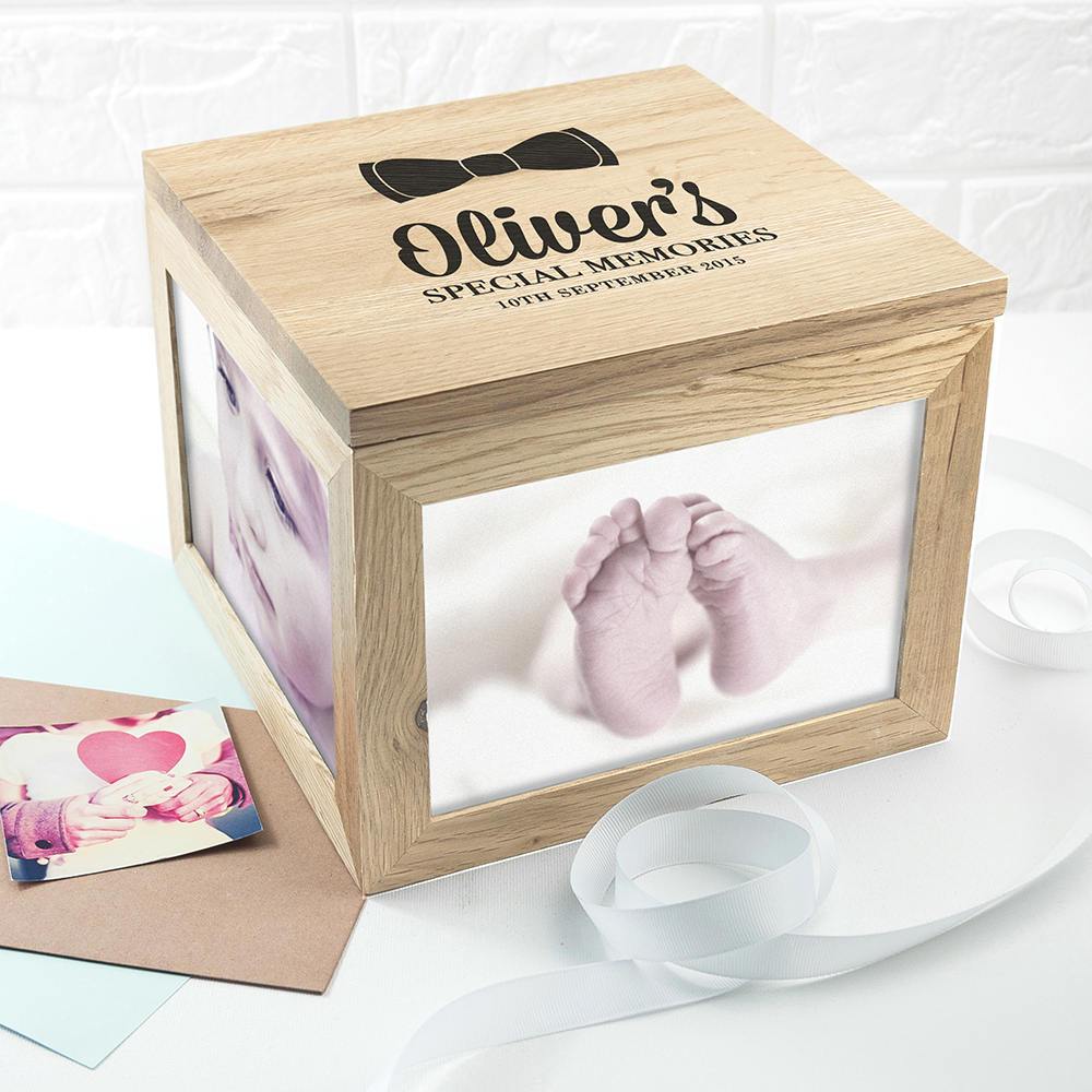 Personalised Baby's Special Memories Bow Tie Memories Box