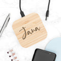 Personalised Personalised Bamboo Wireless Charger