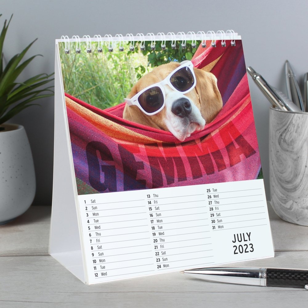Personalised Barking Mad Dog Desk 2026 Calendar