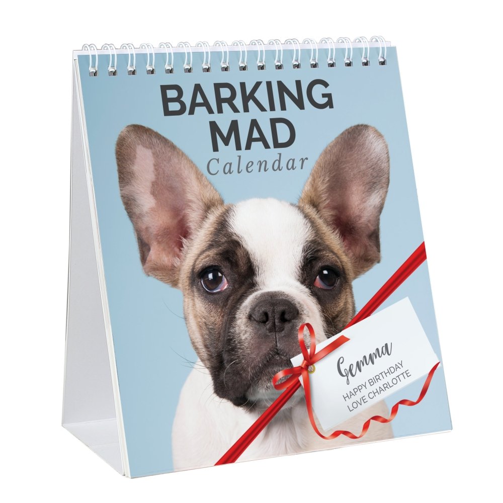 Personalised Barking Mad Dog Desk 2026 Calendar