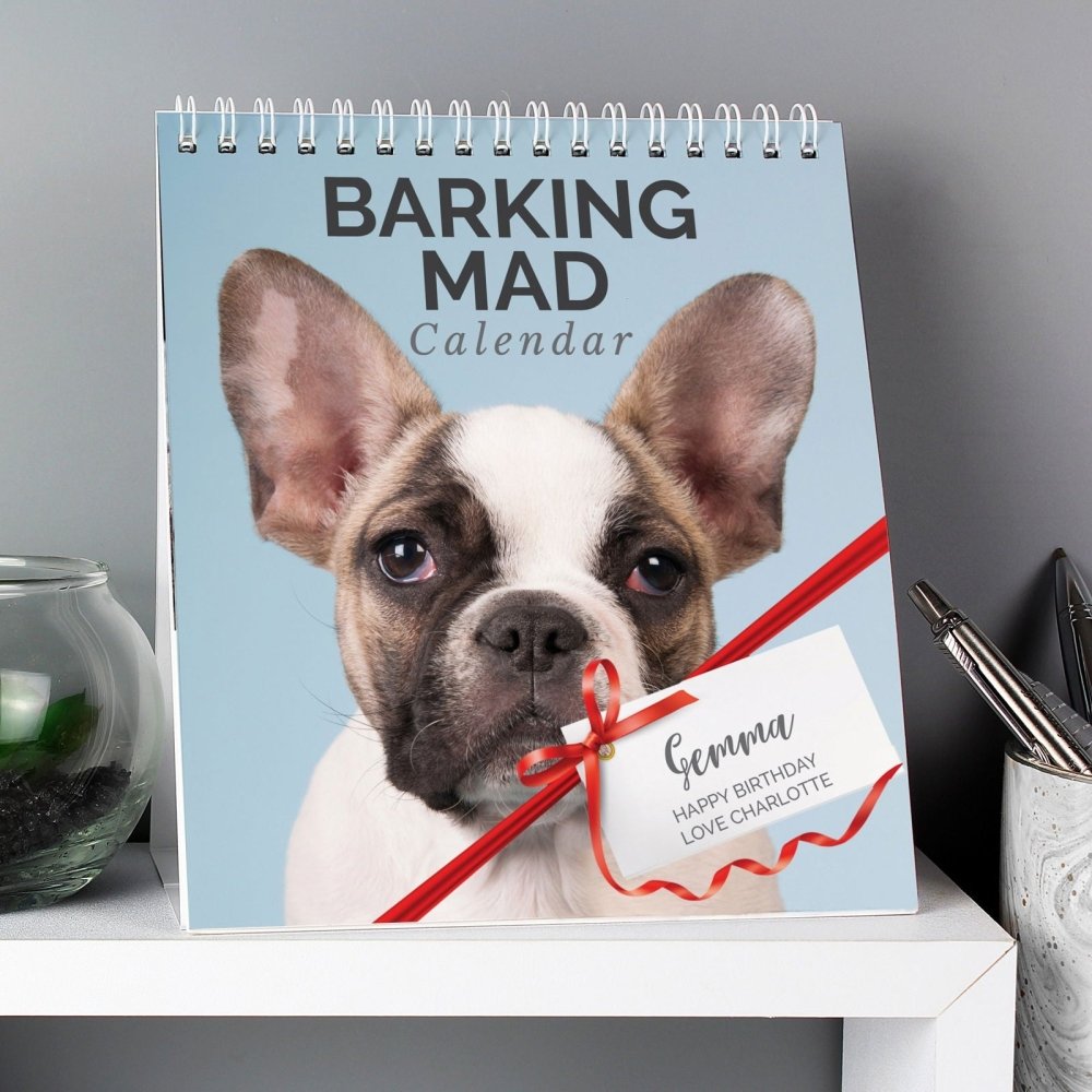 Personalised Barking Mad Dog Desk 2026 Calendar
