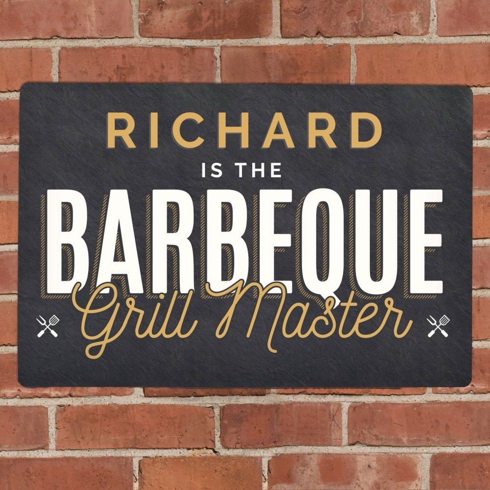 Personalised Bbq Grill Master Metal Sign