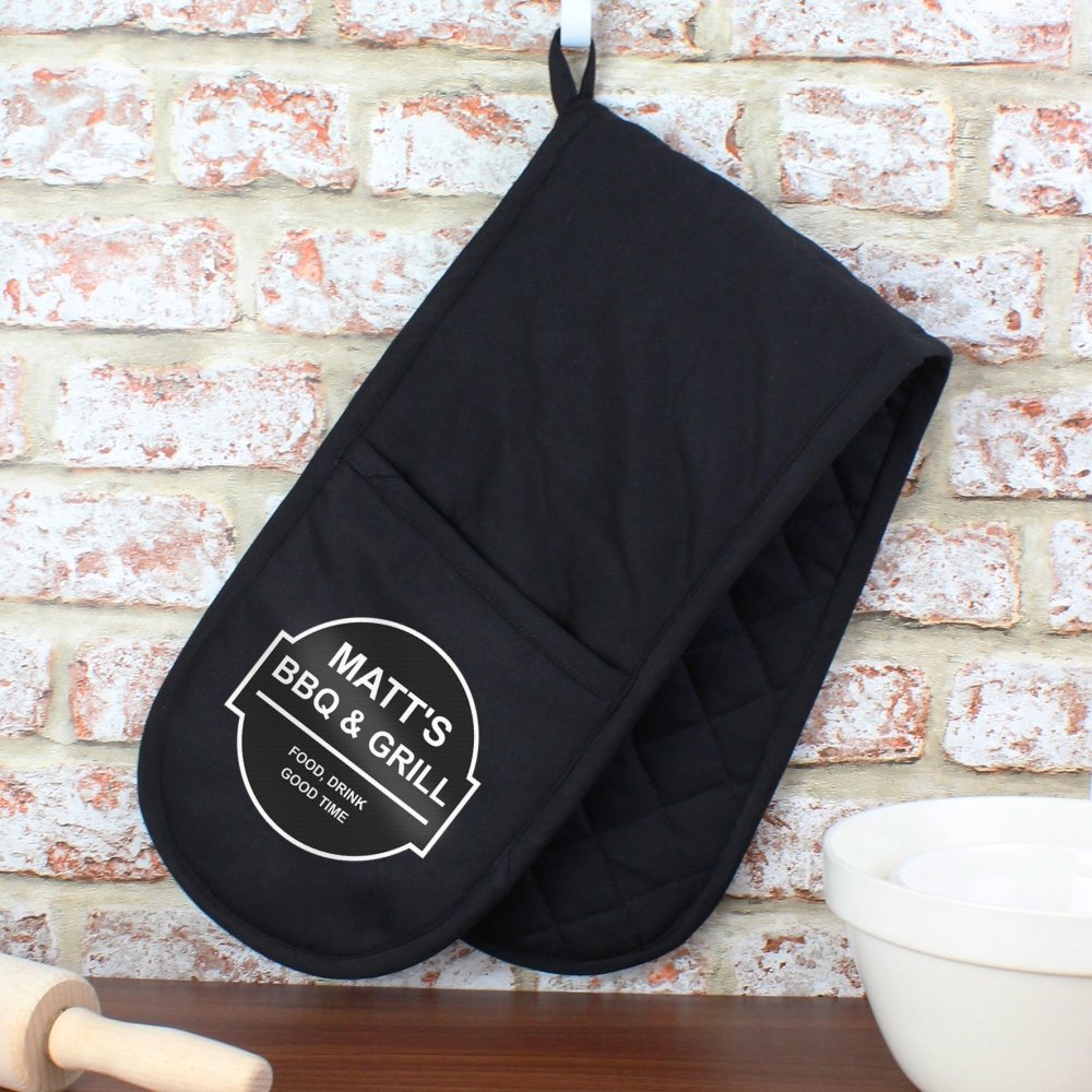 Personalised Bbq & Grill Oven Gloves