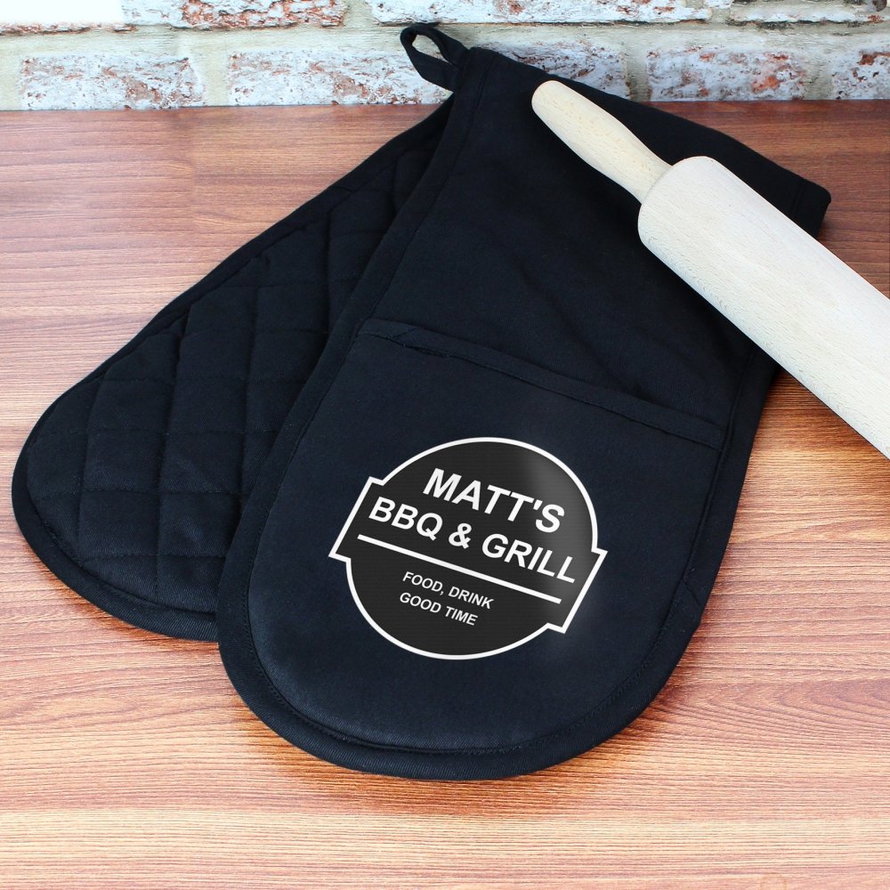 Personalised Bbq & Grill Oven Gloves