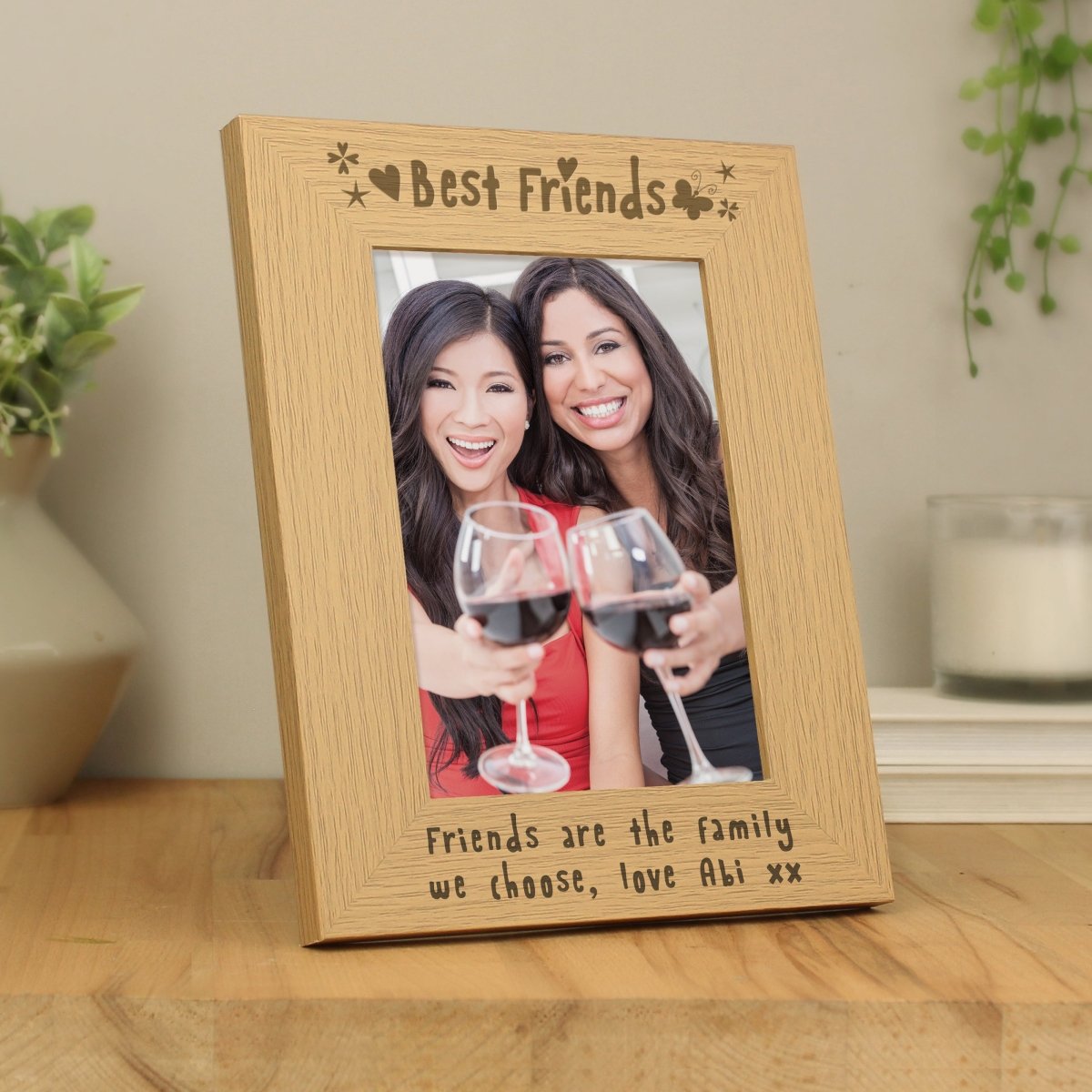 Personalised Best Friends 5x7 Inch Wooden Photo Frame